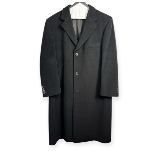 Lauren Ralph Lauren all wool men's black trench coat size 44 R old money capsule
